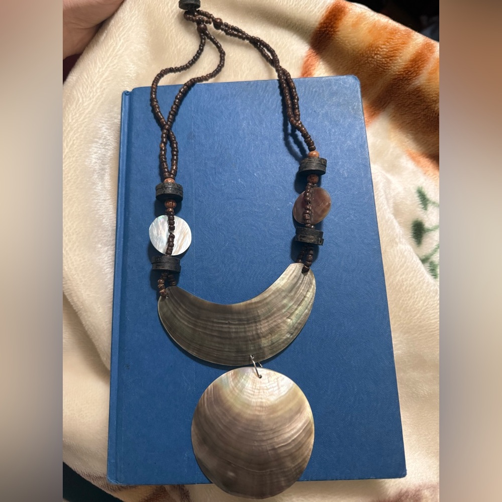 Beaded Iridescent Shell Necklace